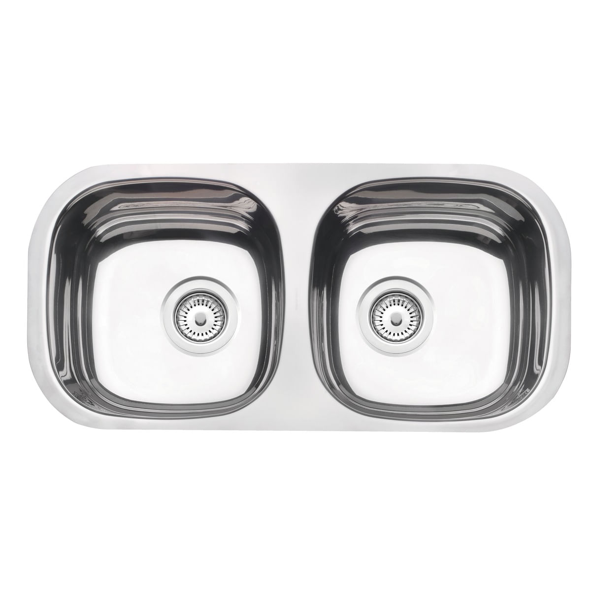 Cuba de Inox de Embutir Dupla 72X34cm 4.1/2" Perfecta Isis 34 BL Polido com Válvula