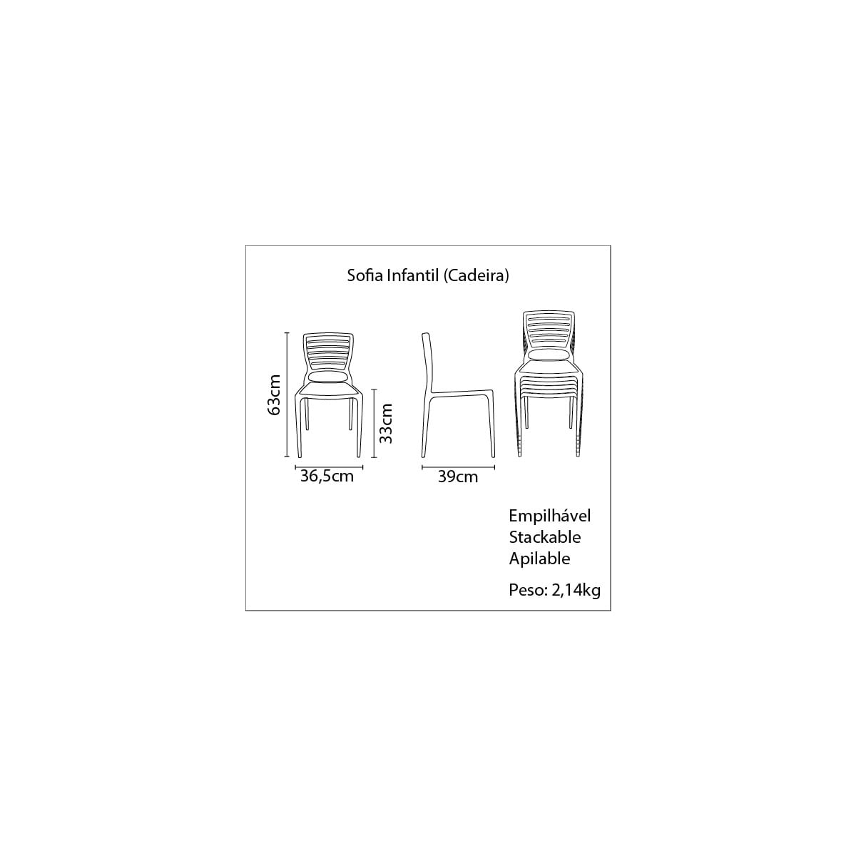 Conjunto de Mesa e Cadeira Tramontina Sofia Infantil Rosa em Polipropileno  e Fibra de Vidro 2 Peç