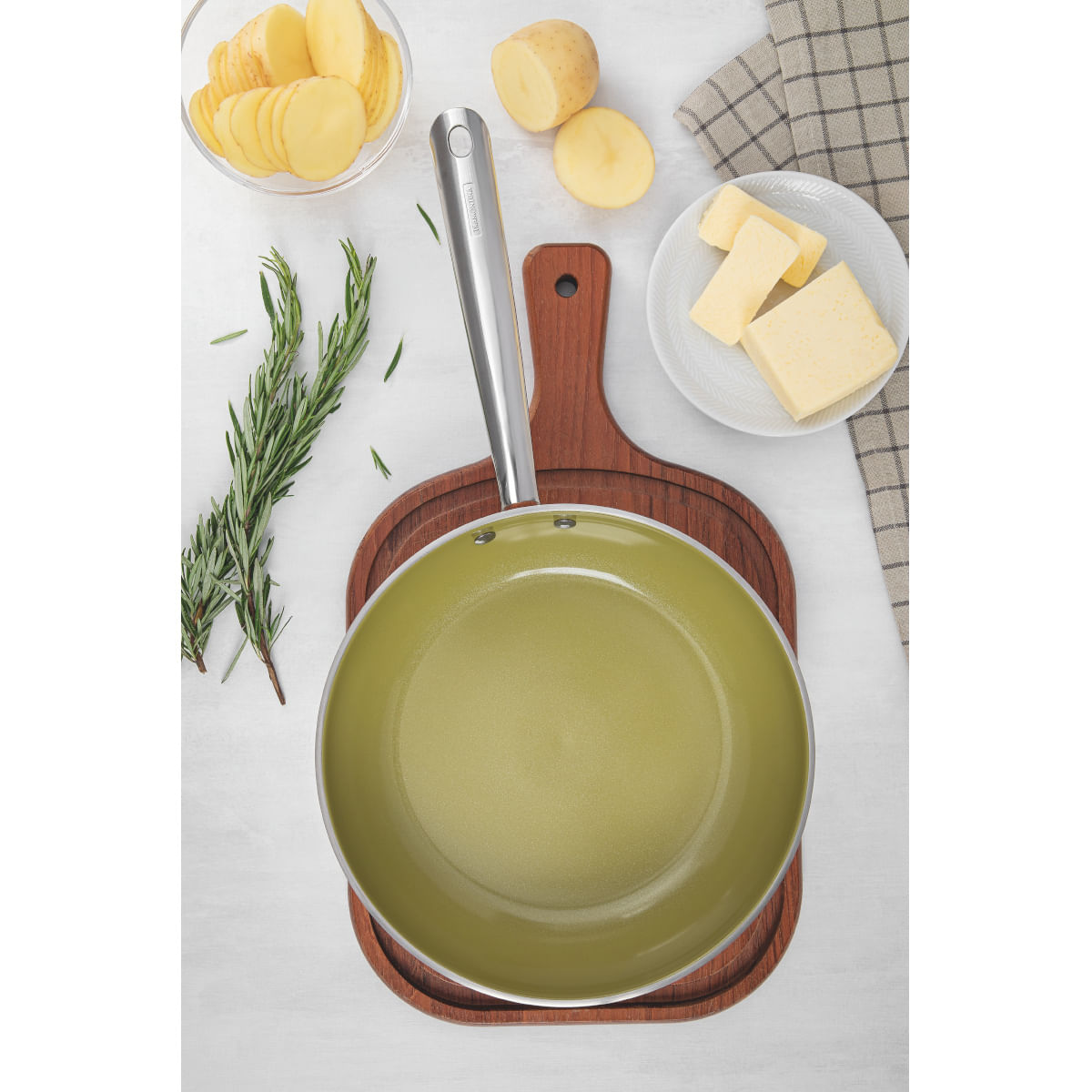 Jogo de Panelas Tramontina Una Ceramic em Aço Inox com Fundo Triplo e