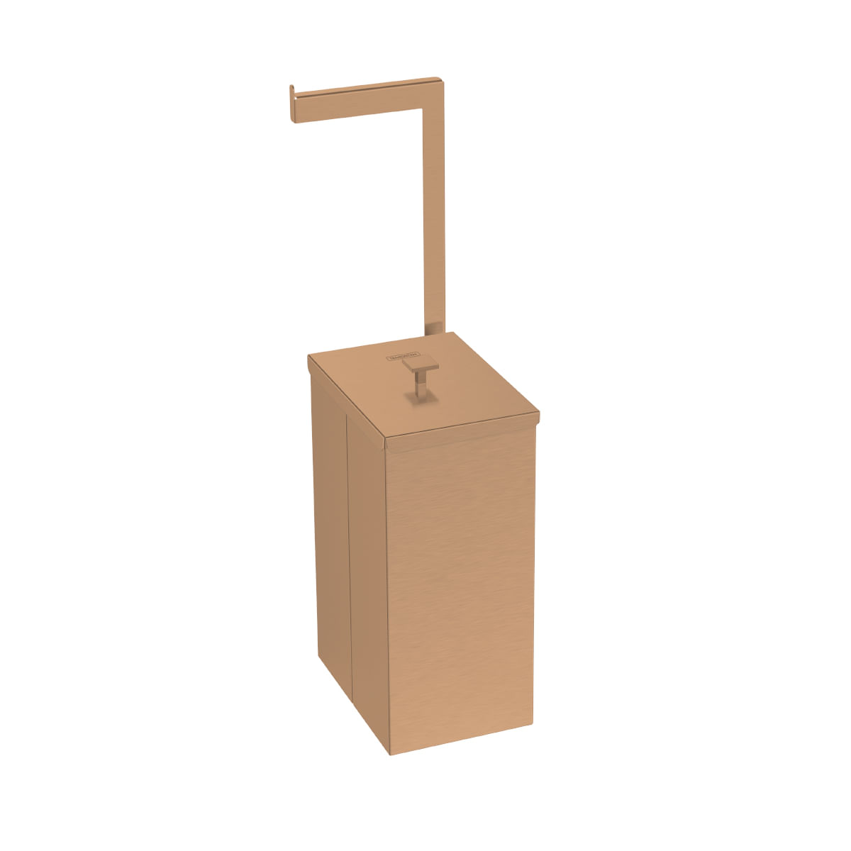 Lixeira Tramontina Luz Slim em Aço Inox Rose Gold com Porta Rolo 5,5 Litros