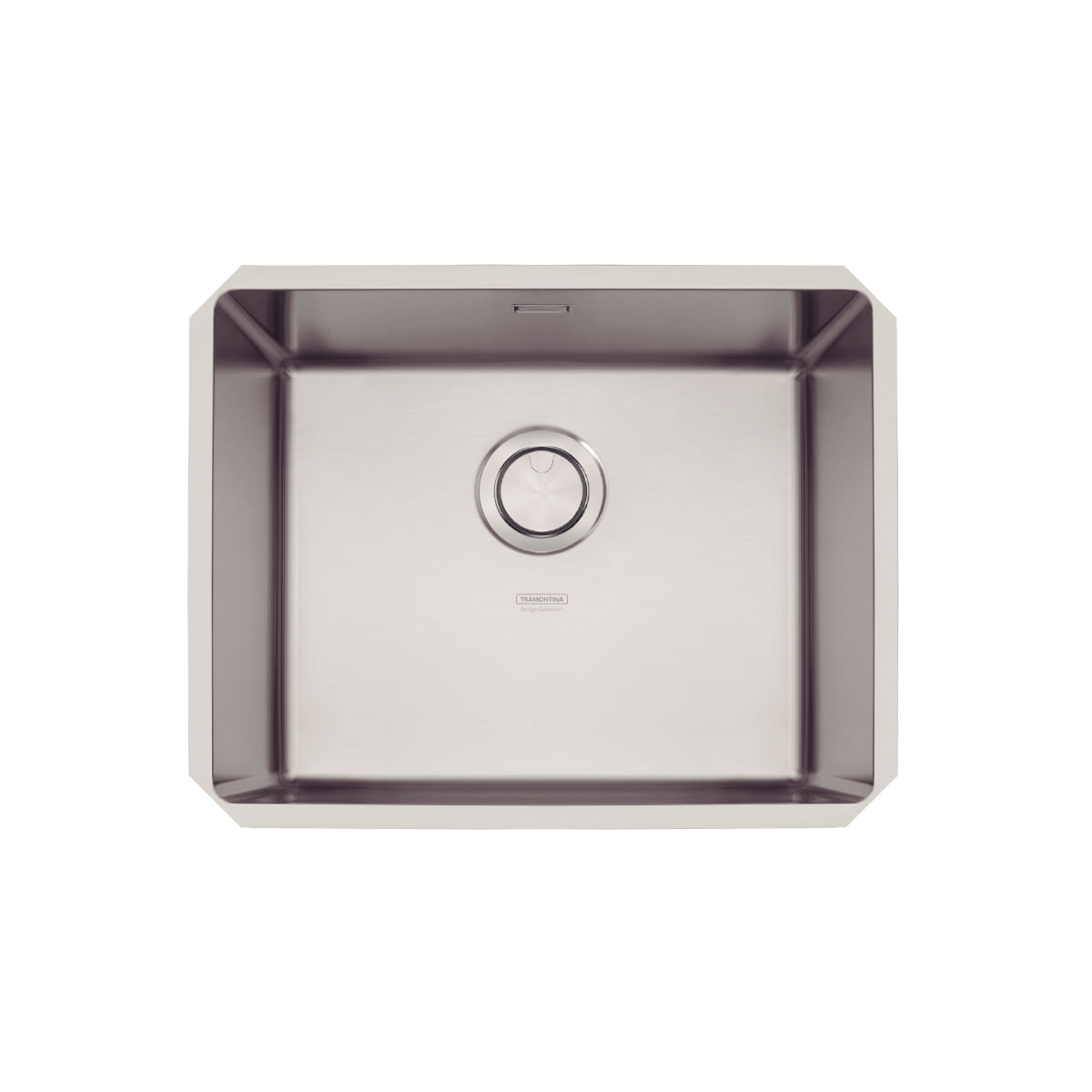 Cuba Quadrum 50 U Undermount Tramontina 50 x 40 x 20 cm em Aço Inox Scotch Brite com Válvula