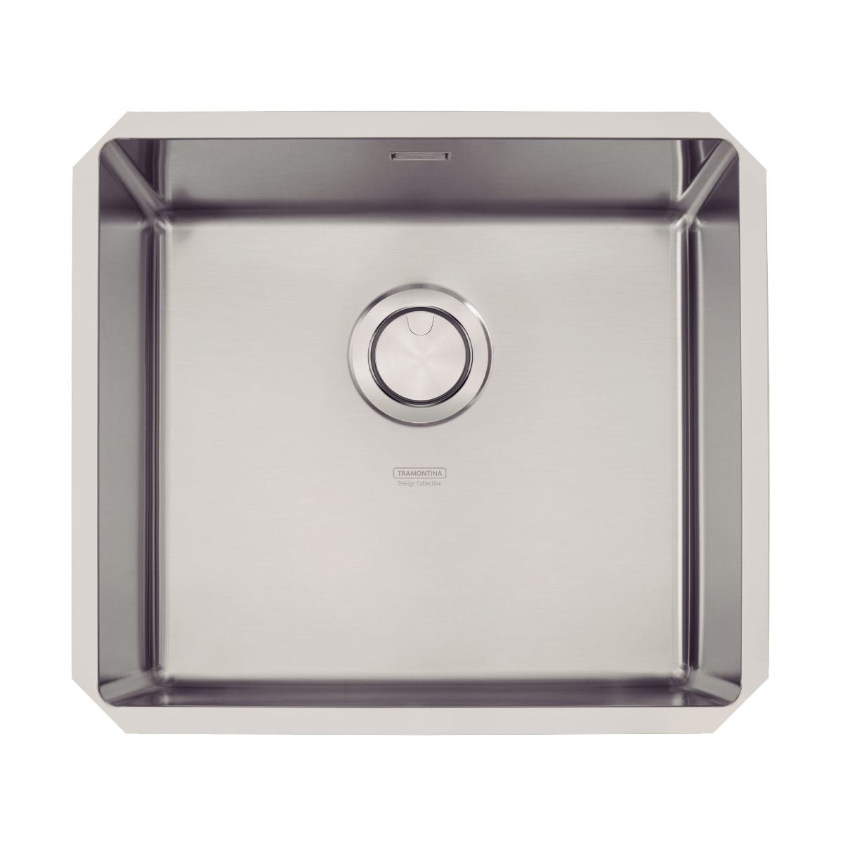 Cuba Quadrum 45 U Undermount Tramontina 45 x 40 x 20 cm em Aço Inox Scotch Brite com Válvula