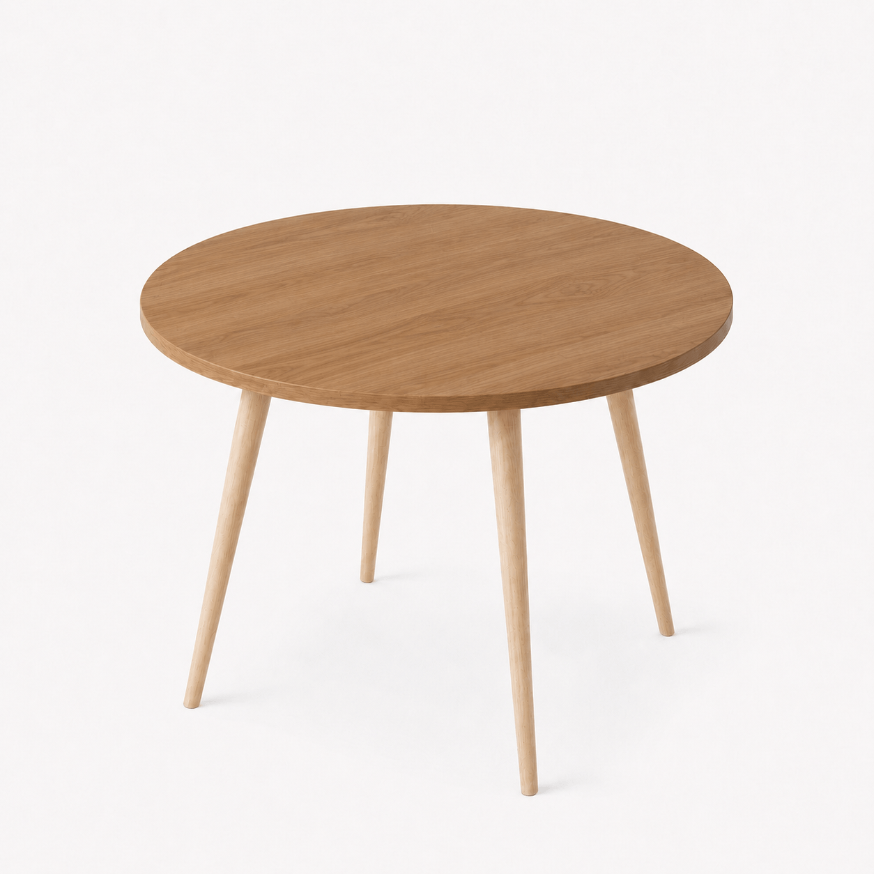 Mesa Jantar Sofia Redonda 80cm Serrano 18mm Pés de Madeira Natural Marin