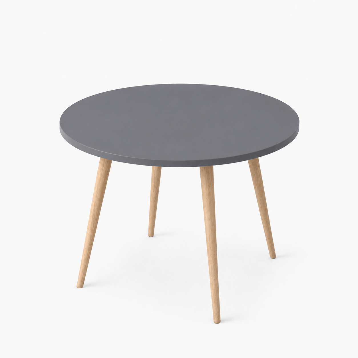 Mesa Jantar Sofia Redonda 80cm Versato 18mm Pés de Madeira Natural Marin