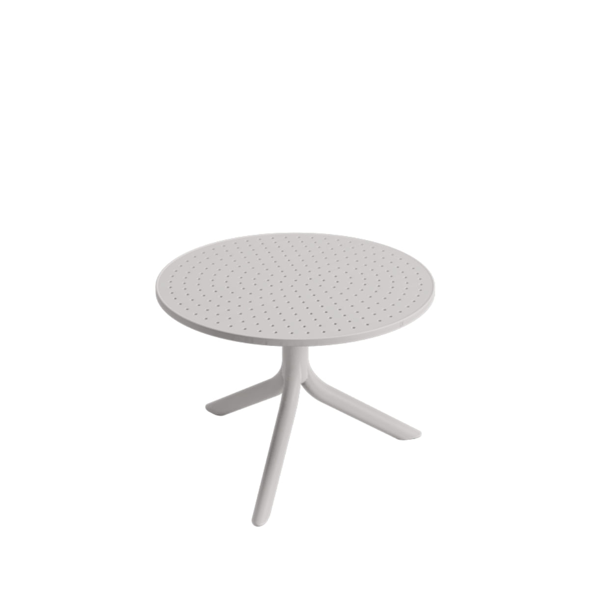 Mesa Redonda de Apoio Livy Aurah 60x43cm Cinza Polipropileno Plaxmetal