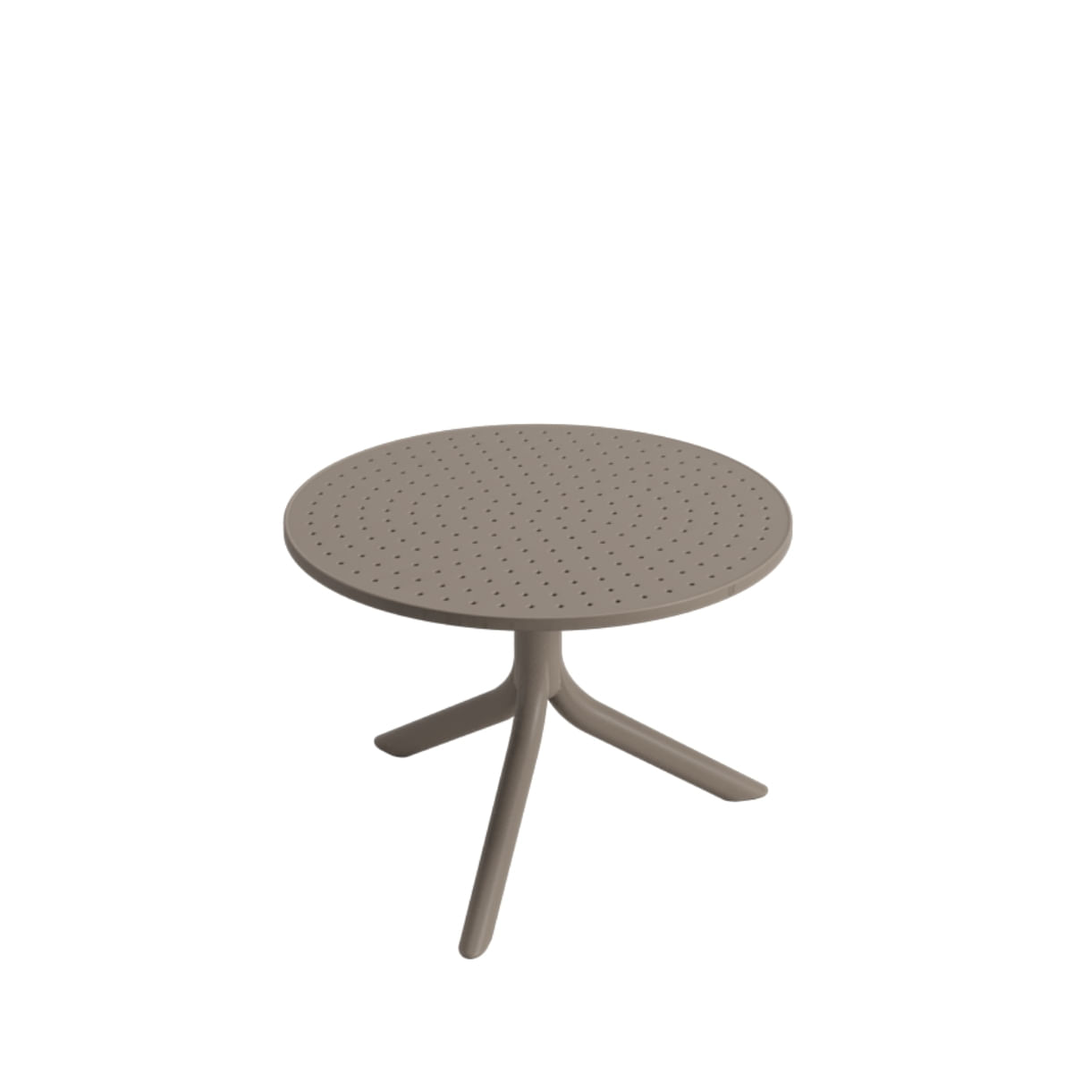 Mesa Redonda de Apoio Livy Aurah 60x43cm Taupe Polipropileno Plaxmetal